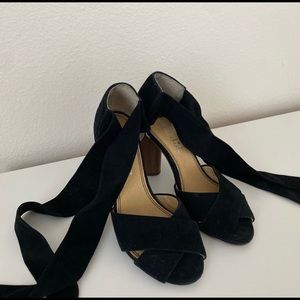 Splendid Black Tie ups high heel sandals